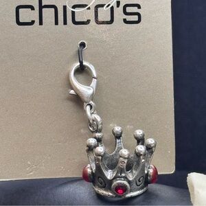 Chico’s Bag Charm Zipper Pull Keychain Crown